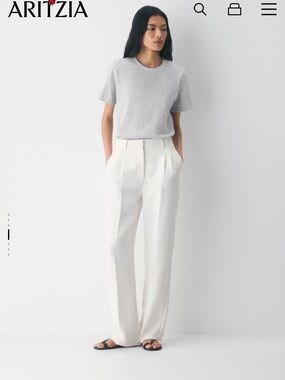 Wilfred Wide-Leg High-Rise Trousers in Light Birch